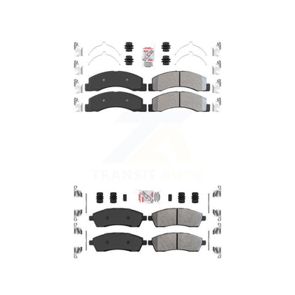 Semi-Metallic Disc Brake Pads Front Rear Kit For Ford F-350 Super Duty F-250