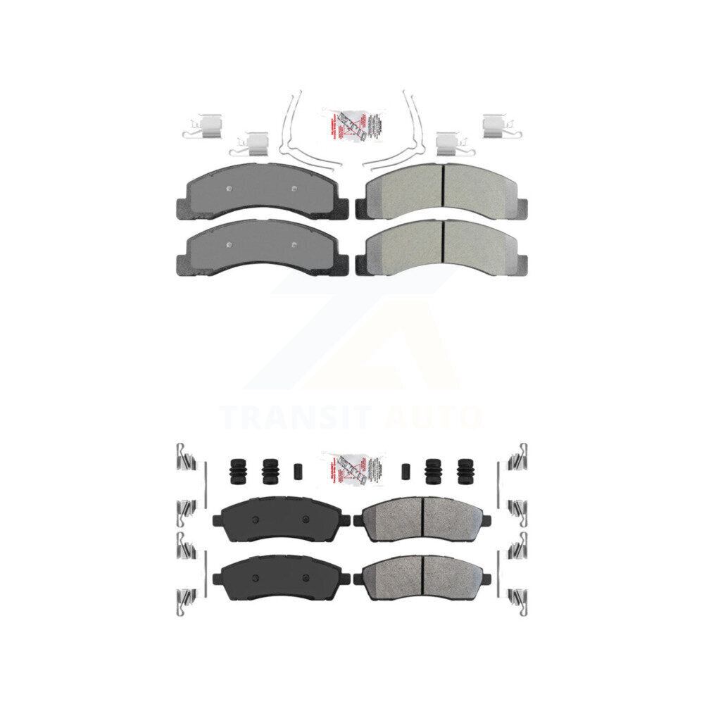 Semi-Metallic Disc Brake Pads Front Rear Kit For Ford F-350 Super Duty F-250