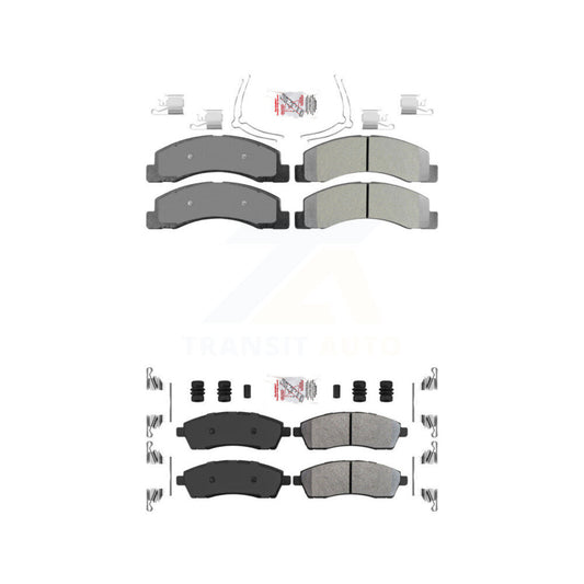 Semi-Metallic Disc Brake Pads Front Rear Kit For Ford F-350 Super Duty F-250