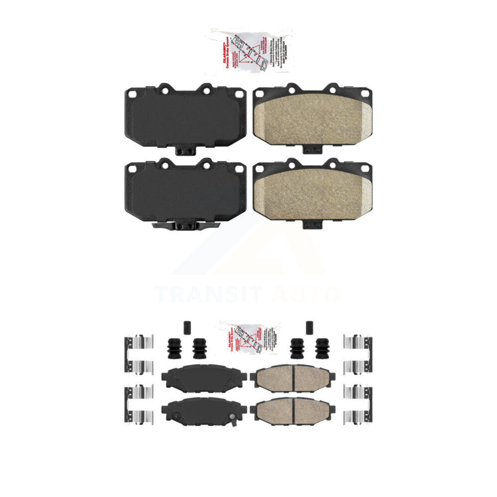 Ceramic Disc Brake Pads Front Rear Kit For 2008 Subaru Impreza WRX