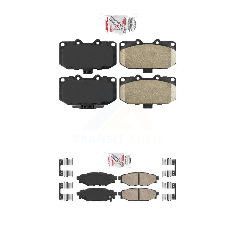 Ceramic Disc Brake Pads Front Rear Kit For 2008 Subaru Impreza WRX