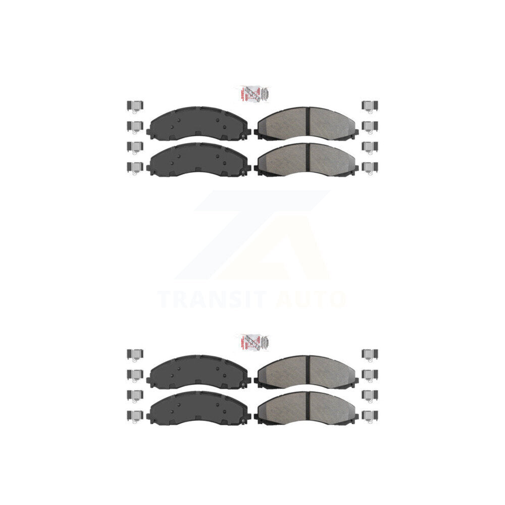 Semi-Metallic Disc Brake Pads Front Rear Kit For Ford F-450 Super Duty F-550