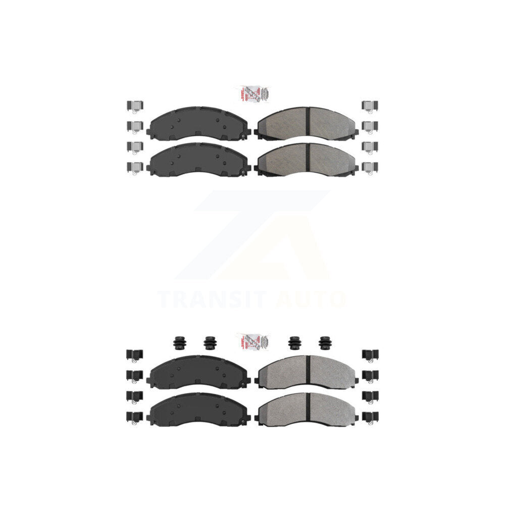 Semi-Metallic Disc Brake Pads Front Rear Kit For Ford F-450 Super Duty F-550