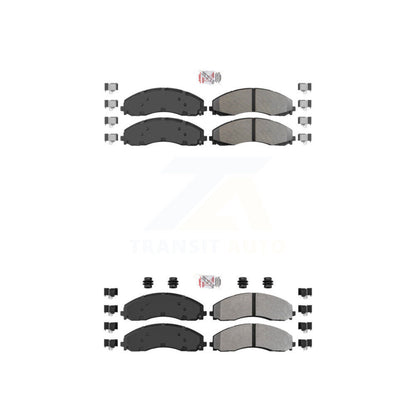 Semi-Metallic Disc Brake Pads Front Rear Kit For Ford F-450 Super Duty F-550