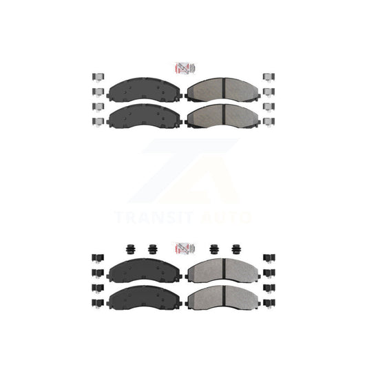 Semi-Metallic Disc Brake Pads Front Rear Kit For Ford F-450 Super Duty F-550