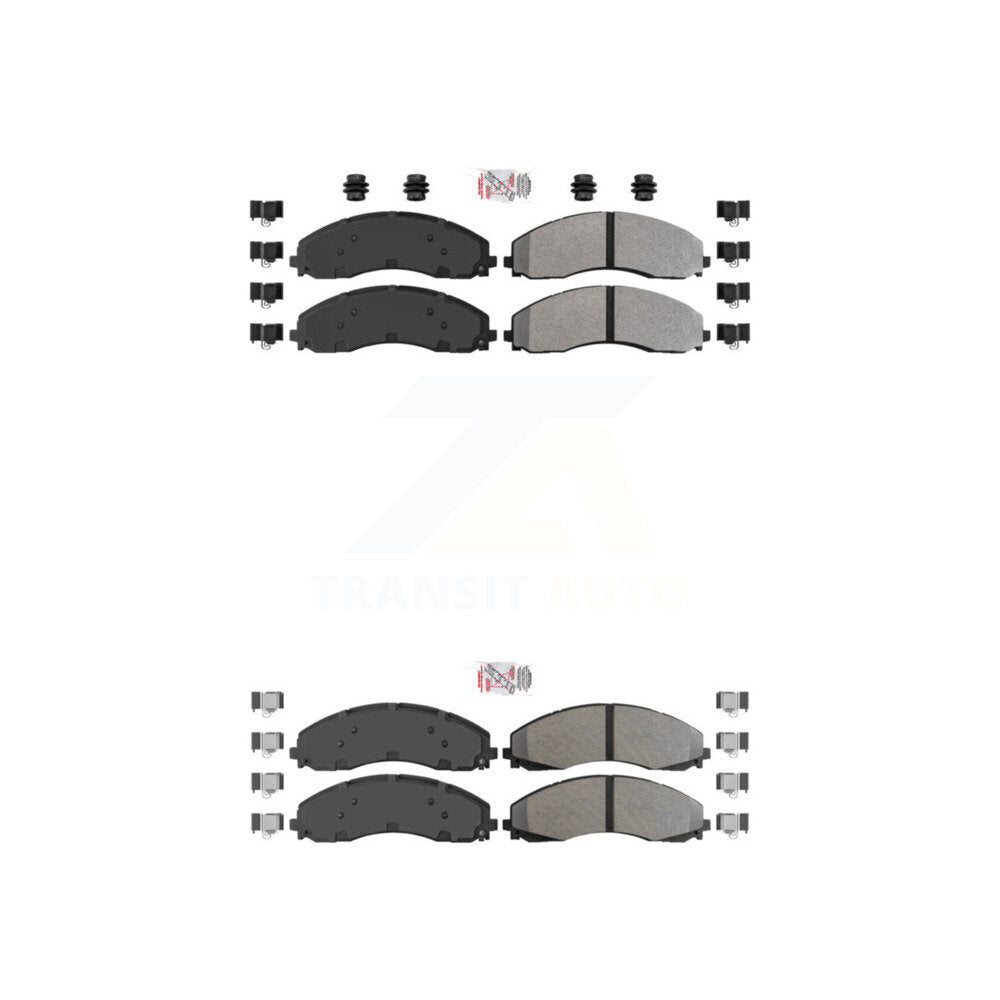 Semi-Metallic Disc Brake Pads Front Rear Kit For Ford F-450 Super Duty F-550