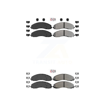 Semi-Metallic Disc Brake Pads Front Rear Kit For Ford F-450 Super Duty F-550
