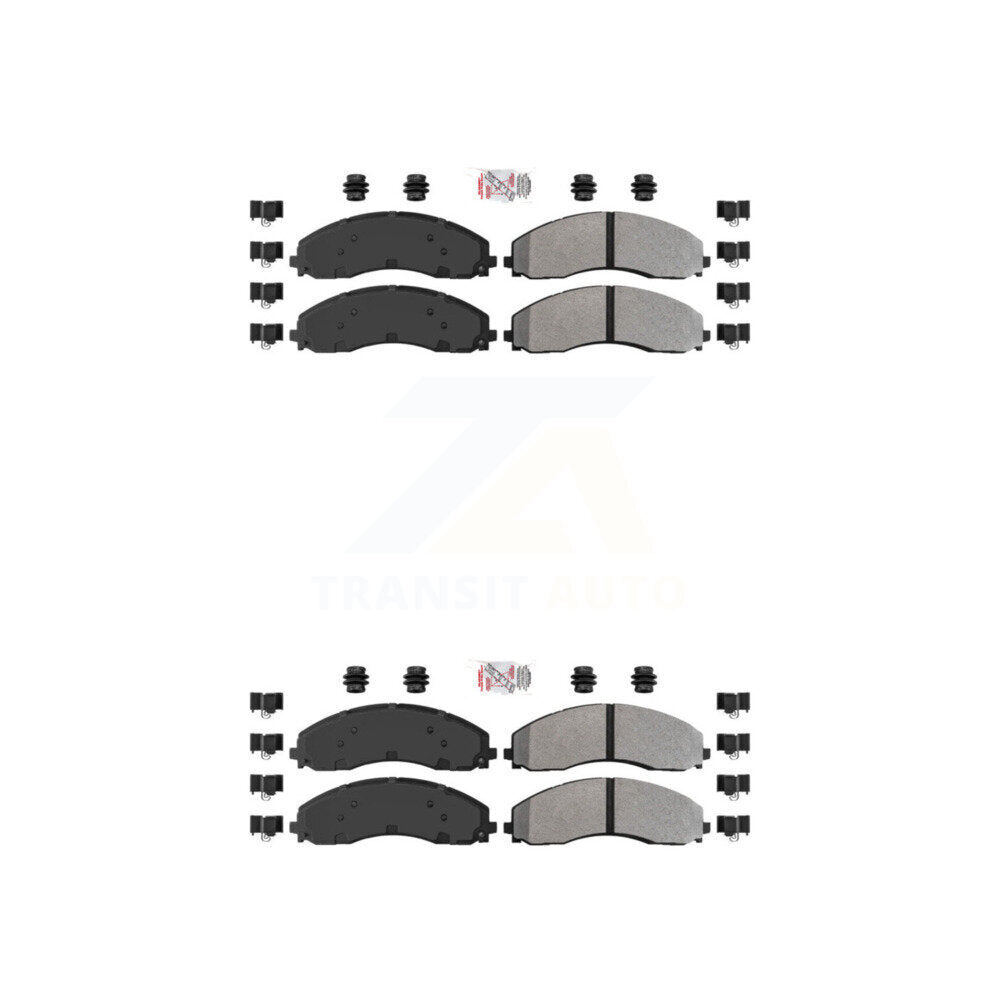 Semi-Metallic Disc Brake Pads Front Rear Kit For Ford F-450 Super Duty F-550