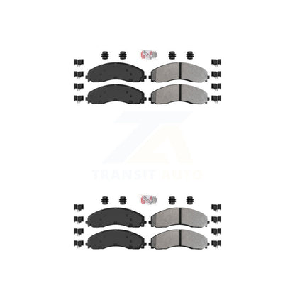 Semi-Metallic Disc Brake Pads Front Rear Kit For Ford F-450 Super Duty F-550