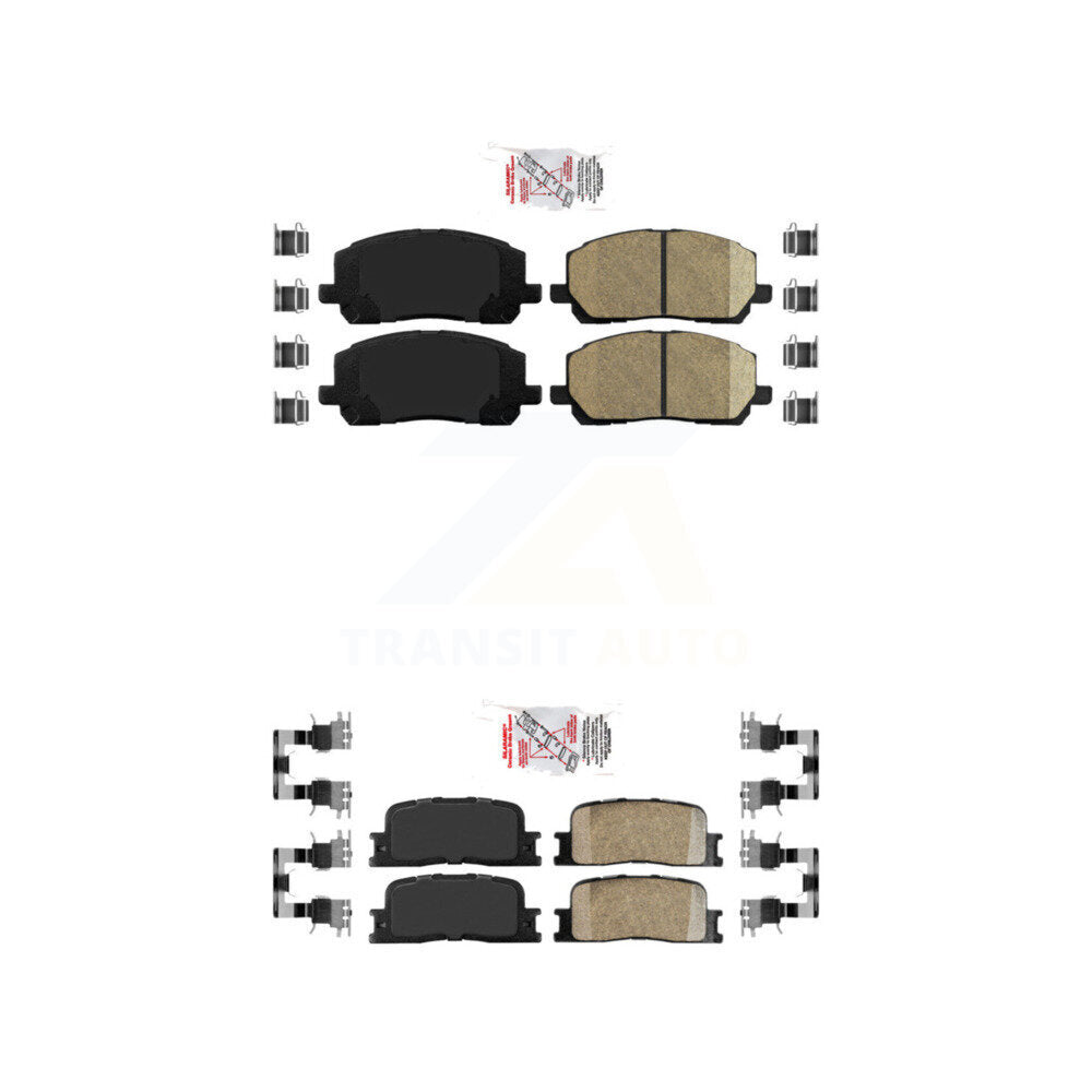 Ceramic Disc Brake Pads Front Rear Kit For 2001-2003 Toyota Highlander
