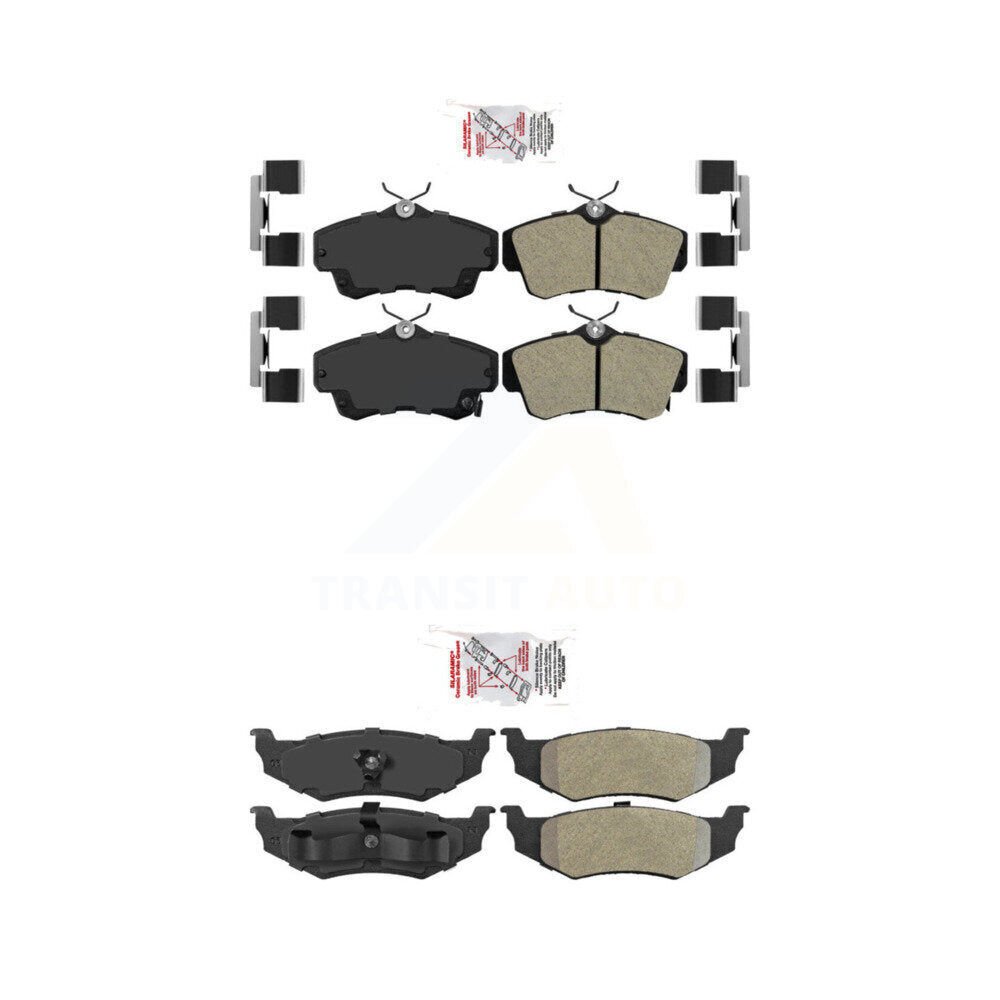 Semi-Metallic Disc Brake Pads Front Rear Kit For Chrysler PT Cruiser Dodge Neon