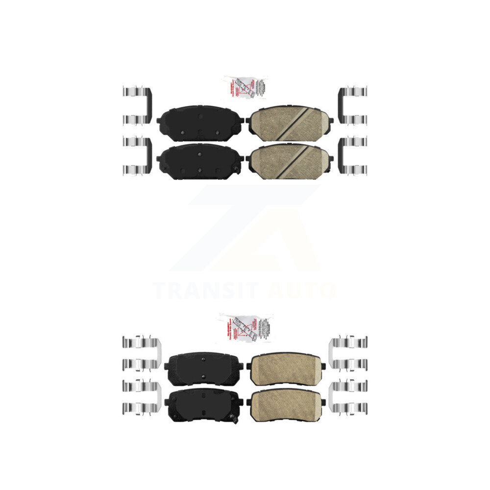 Ceramic Disc Brake Pads Front Rear Kit For 2007-2012 Hyundai Veracruz