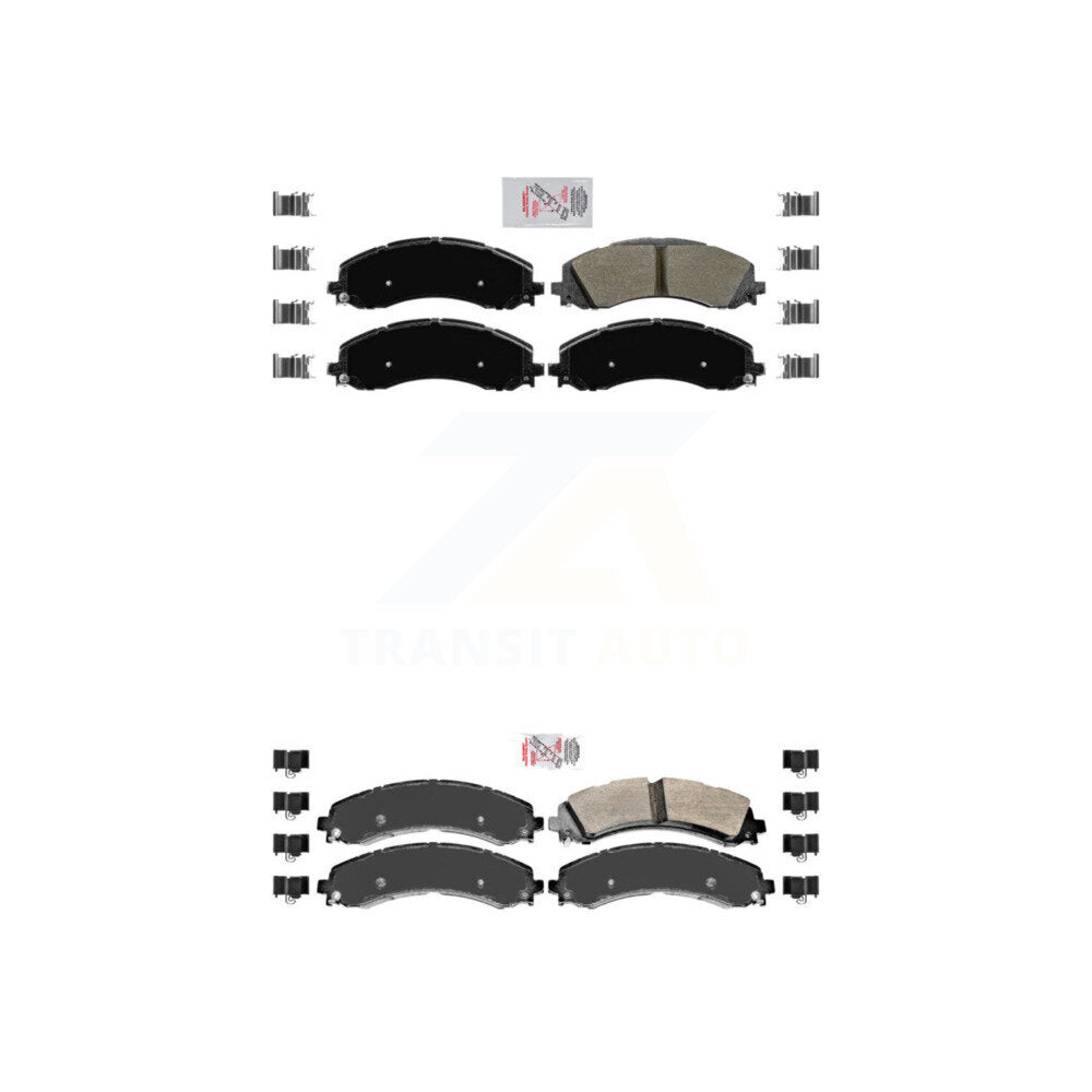 Semi-Metallic Disc Brake Pads Front Rear Kit For Ram 3500 With Dual Wheels