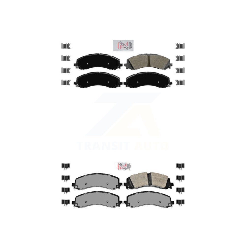 Semi-Metallic Disc Brake Pads Front Rear Kit For Ram 2500 3500