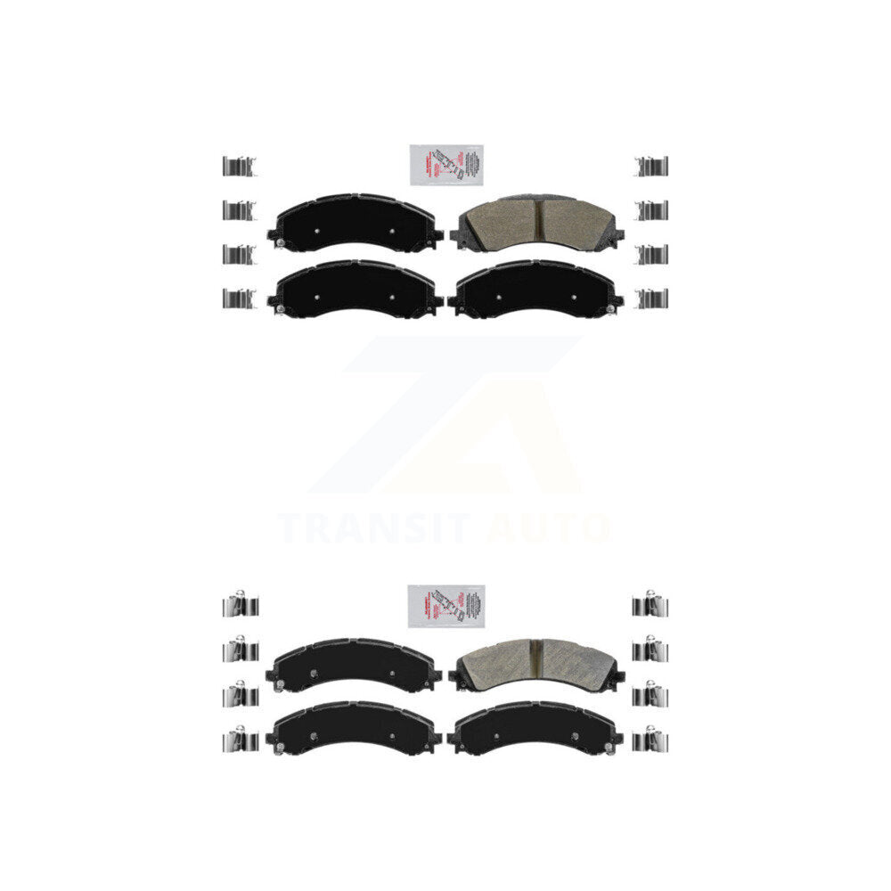 Semi-Metallic Disc Brake Pads Front Rear Kit For Ram 3500 With Dual Wheels
