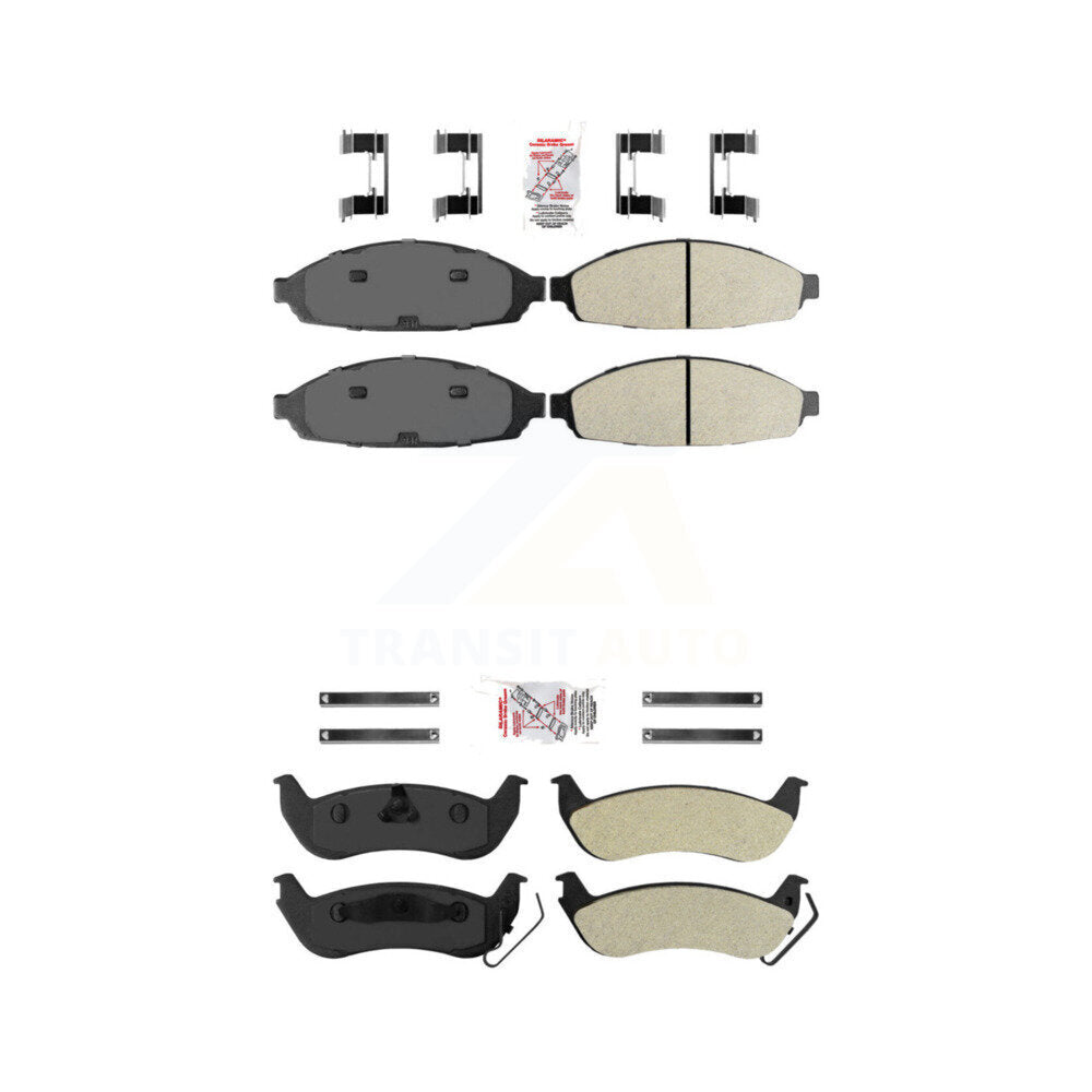 Semi-Metallic Disc Brake Pads Front Rear Kit For Ford Crown Victoria Lincoln Car