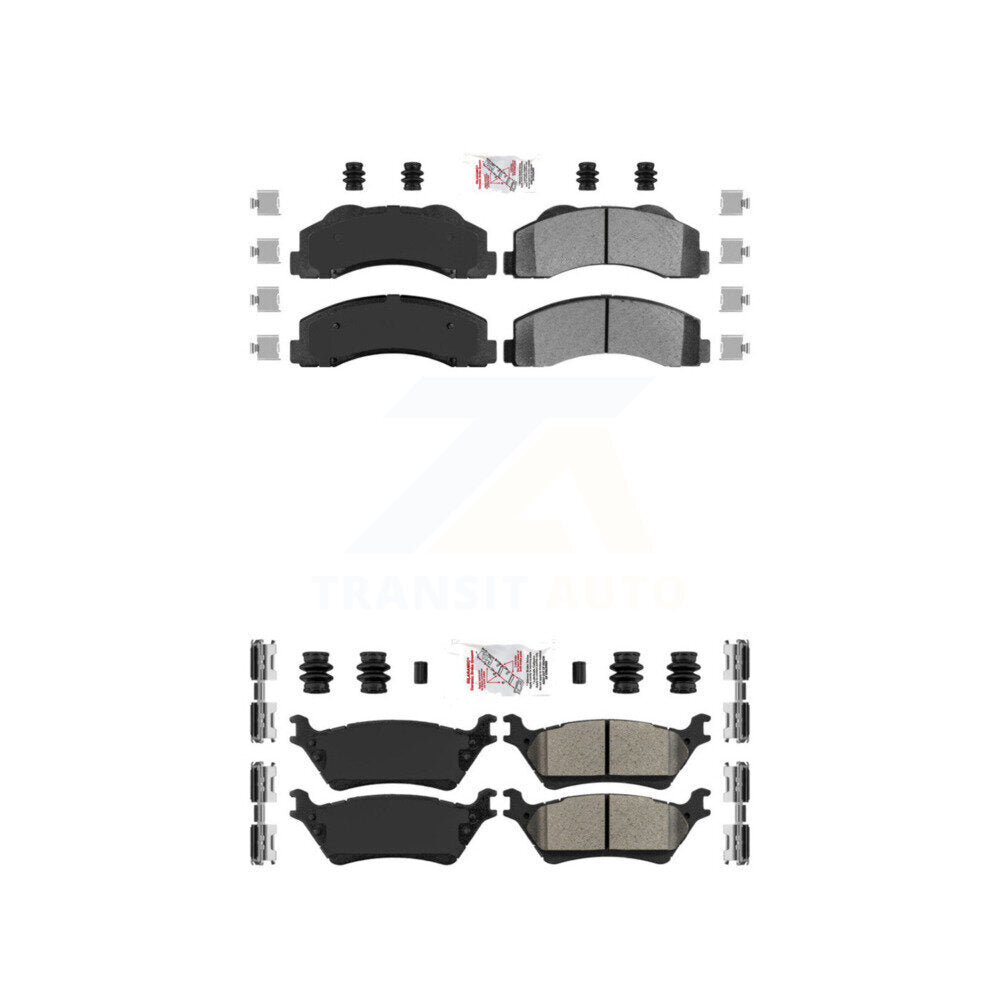 Semi-Metallic Disc Brake Pads Front Rear Kit For Ford F-150