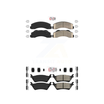 Ceramic Semi-Metallic Disc Brake Pads Front Rear Kit For Ford F-150