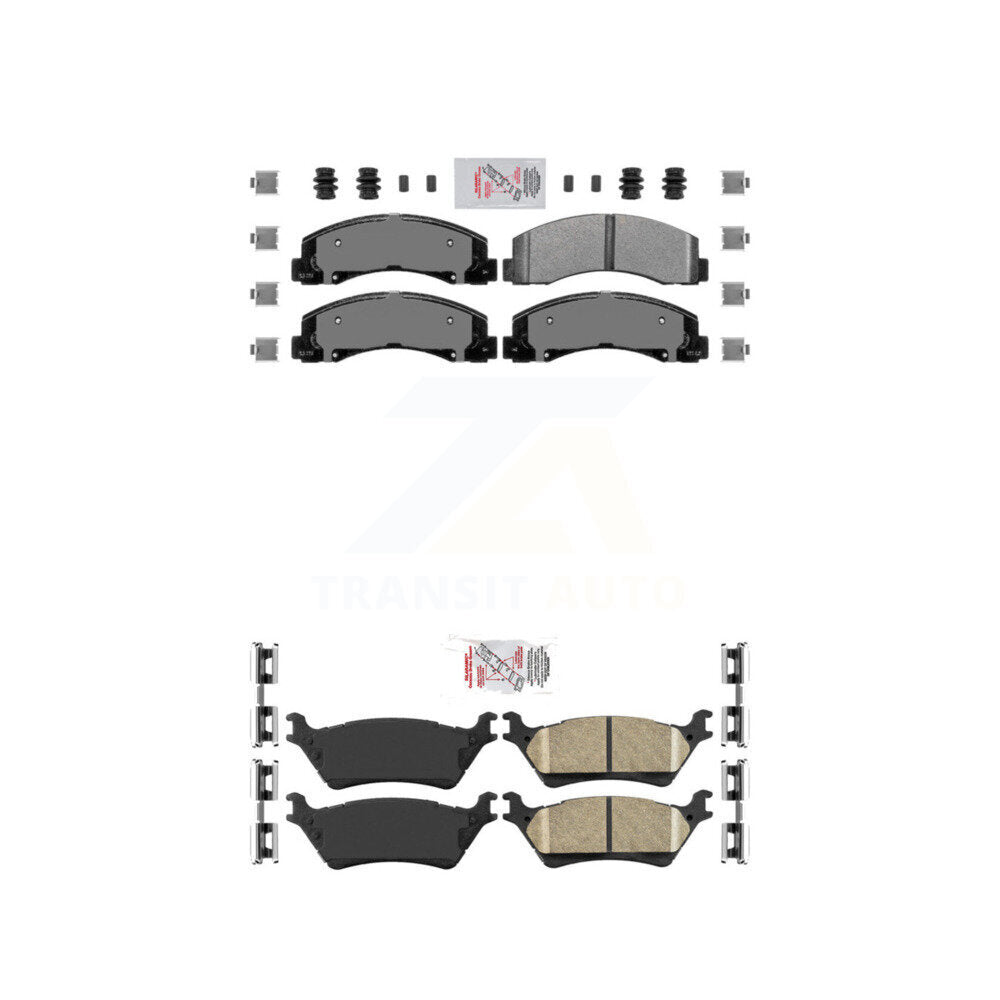 Semi-Metallic Ceramic Disc Brake Pads Front Rear Kit For Ford F-150