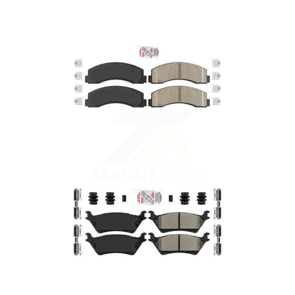 Ceramic Semi-Metallic Disc Brake Pads Front Rear Kit For Ford F-150