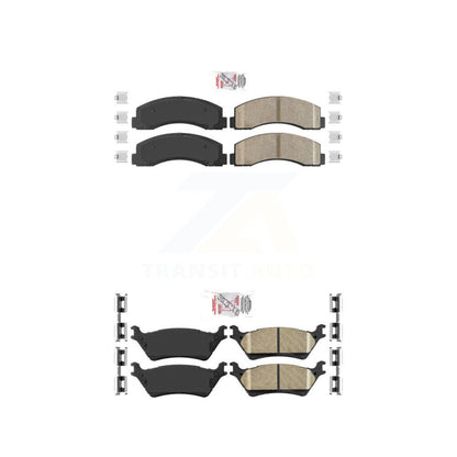 Ceramic Disc Brake Pads Front Rear Kit For Ford F-150 With Manual Parking