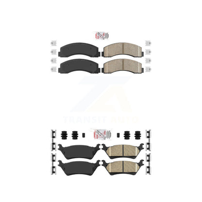 Ceramic Disc Brake Pads Front Rear Kit For Ford F-150 With Manual Parking