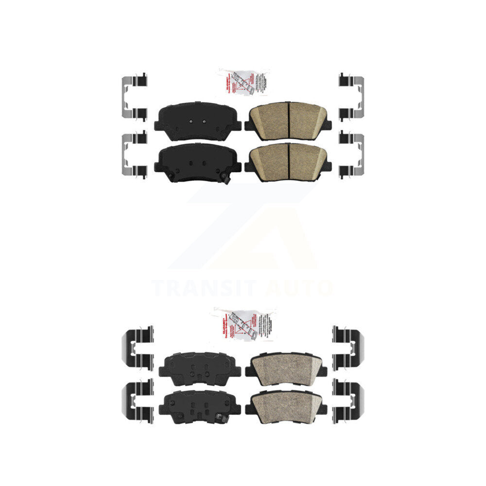 Ceramic Disc Brake Pads Front Rear Kit For 2012-2017 Hyundai Azera