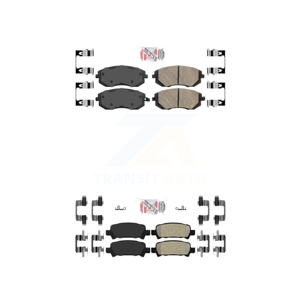 Ceramic Semi-Metallic Disc Brake Pads Front Rear Kit For Subaru Impreza Outback