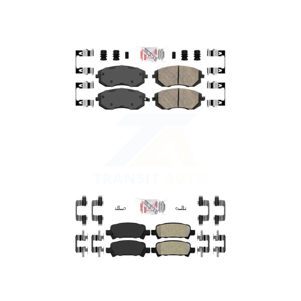 Ceramic Semi-Metallic Disc Brake Pads Front Rear Kit For Subaru Impreza Outback