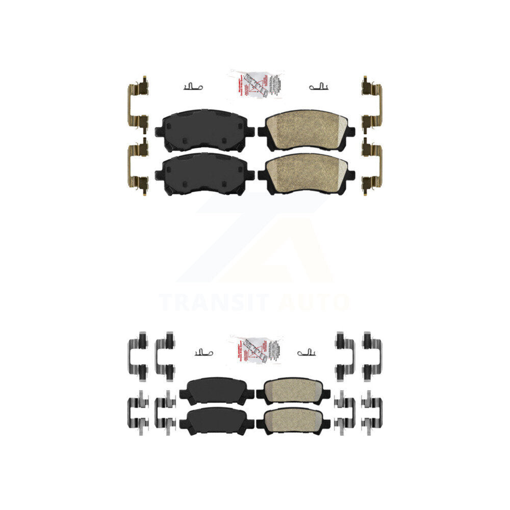 Ceramic Semi-Metallic Disc Brake Pads Front Rear Kit For Subaru Impreza Forester