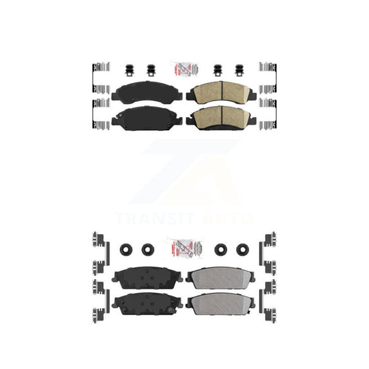 Ceramic Semi-Metallic Disc Brake Pads Front Rear Kit For Chevrolet GMC Sierra XL