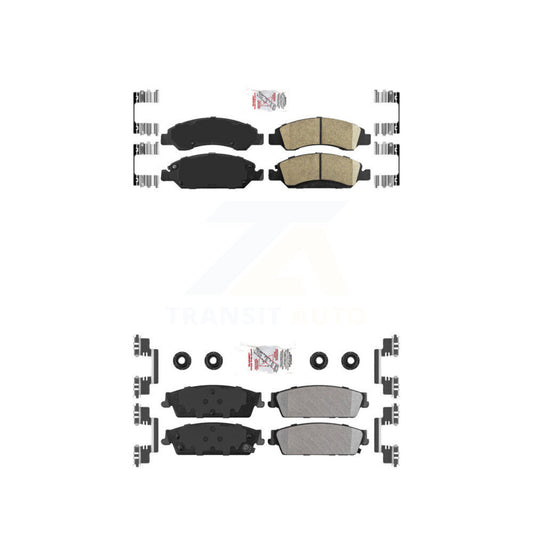 Ceramic Semi-Metallic Disc Brake Pads Front Rear Kit For Chevrolet GMC Sierra XL