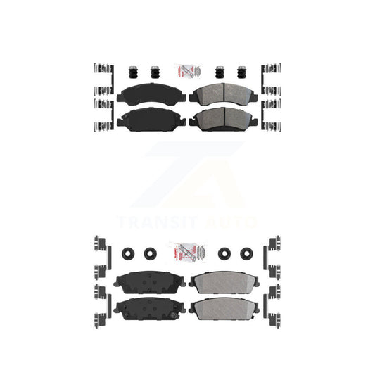 Semi-Metallic Disc Brake Pads Front Rear Kit For Chevrolet GMC Sierra 1500 Tahoe