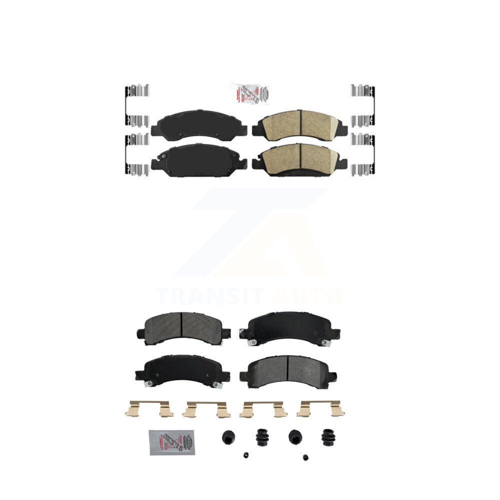 Ceramic Semi-Metallic Disc Brake Pads Front Rear Kit For Chevrolet Express 1500