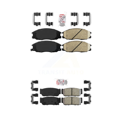 Ceramic Semi-Metallic Disc Brake Pads Front Rear Kit For 2003-2009 Kia Sorento