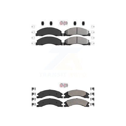 Semi-Metallic Disc Brake Pads Front Rear Kit For Ford E-350 Super Duty E-250