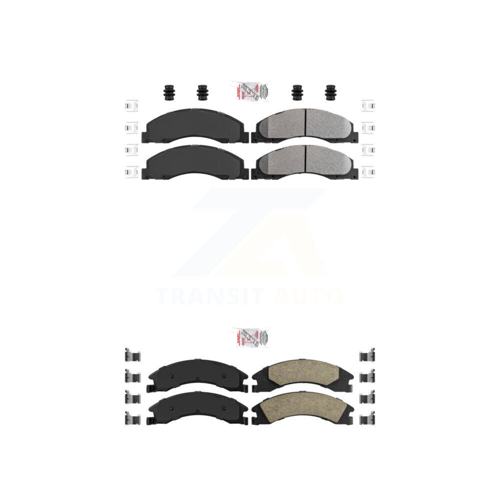 Semi-Metallic Ceramic Disc Brake Pads Front Rear Kit For Ford E-350 Super Duty