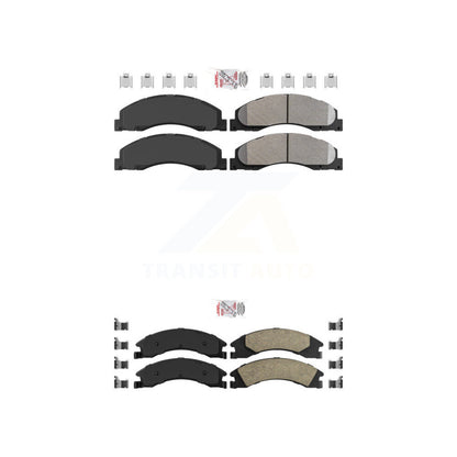 Semi-Metallic Ceramic Disc Brake Pads Front Rear Kit For Ford E-350 Super Duty