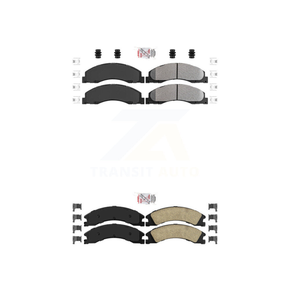 Semi-Metallic Ceramic Disc Brake Pads Front Rear Kit For Ford E-450 Super Duty