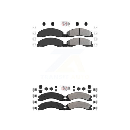 Semi-Metallic Disc Brake Pads Front Rear Kit For Ford E-450 Super Duty