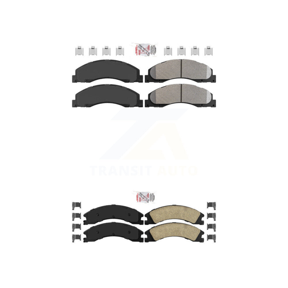 Semi-Metallic Ceramic Disc Brake Pads Front Rear Kit For Ford E-450 Super Duty