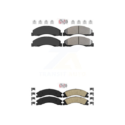 Semi-Metallic Ceramic Disc Brake Pads Front Rear Kit For Ford E-450 Super Duty