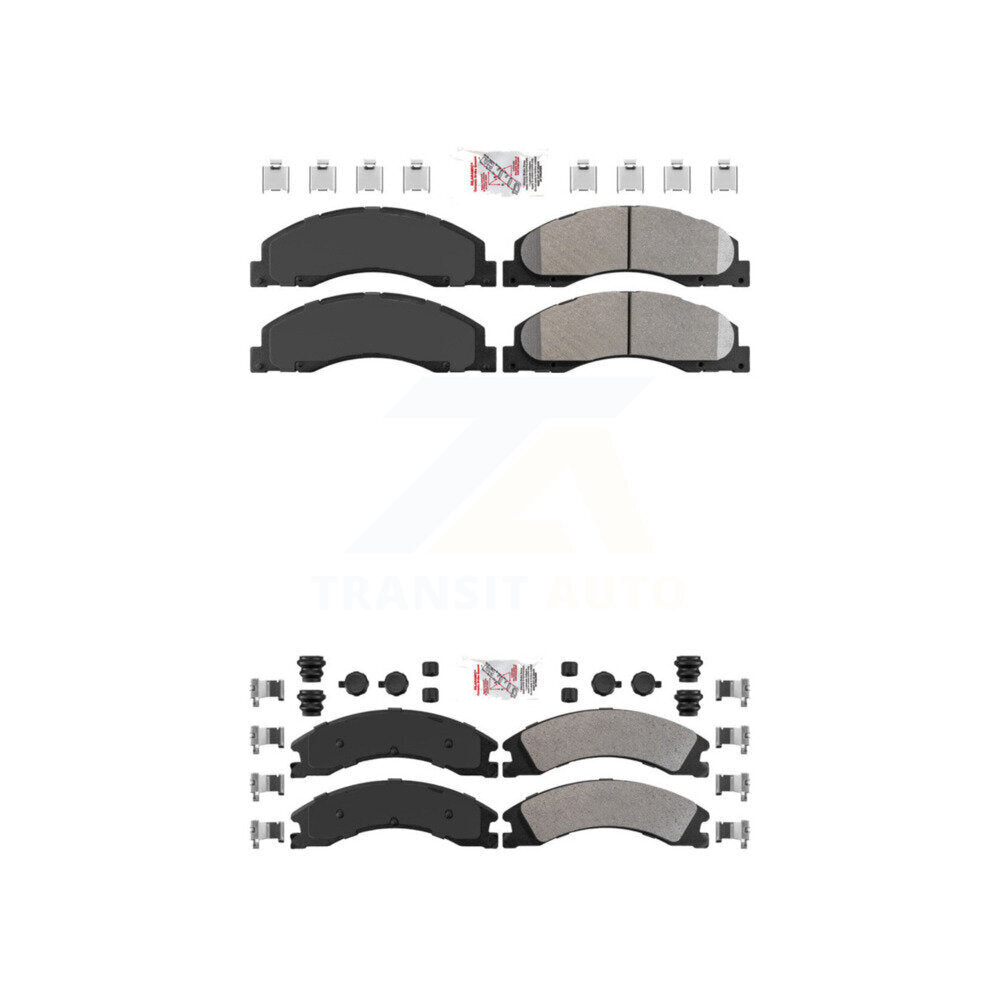 Semi-Metallic Disc Brake Pads Front Rear Kit For Ford E-450 Super Duty