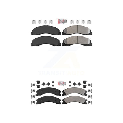 Semi-Metallic Disc Brake Pads Front Rear Kit For Ford E-450 Super Duty