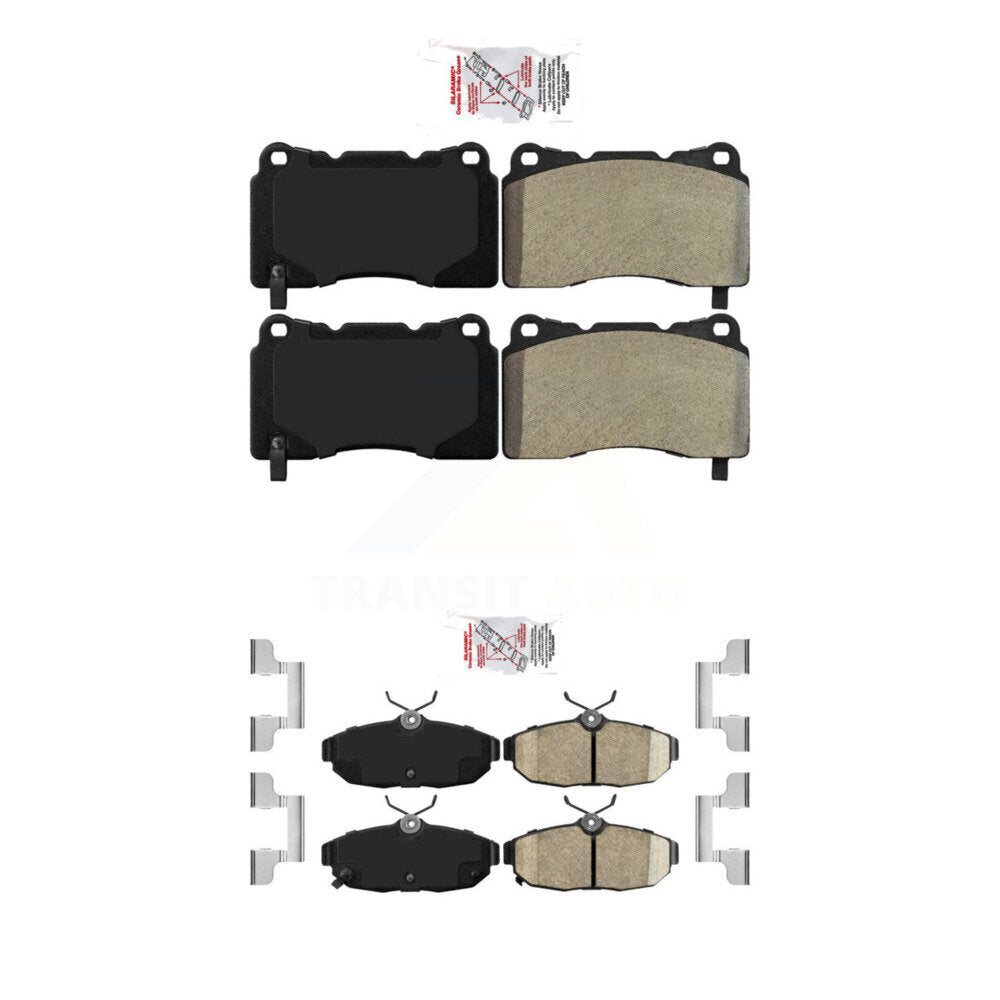 Semi-Metallic Ceramic Disc Brake Pads Front Rear Kit For Ford Mustang