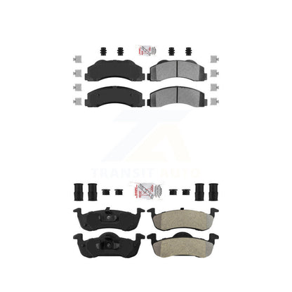 Semi-Metallic Disc Brake Pads Front Rear Kit For Ford Expedition Lincoln