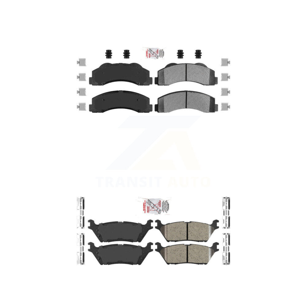 Semi-Metallic Ceramic Disc Brake Pads Front Rear Kit For Ford F-150