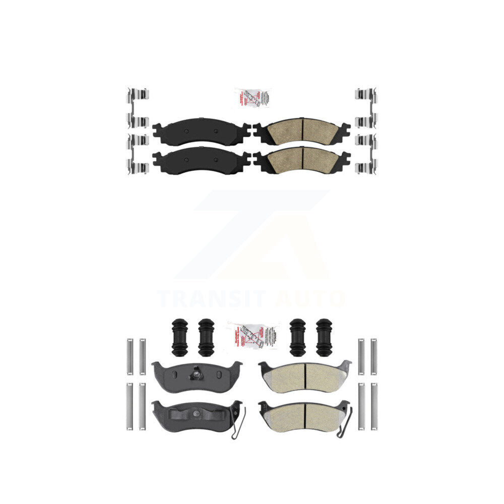 Ceramic Semi-Metallic Disc Brake Pads Front Rear Kit For Ford Explorer Sport