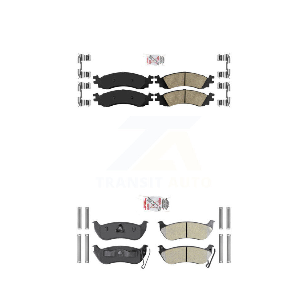 Ceramic Semi-Metallic Disc Brake Pads Front Rear Kit For Ford Explorer Sport