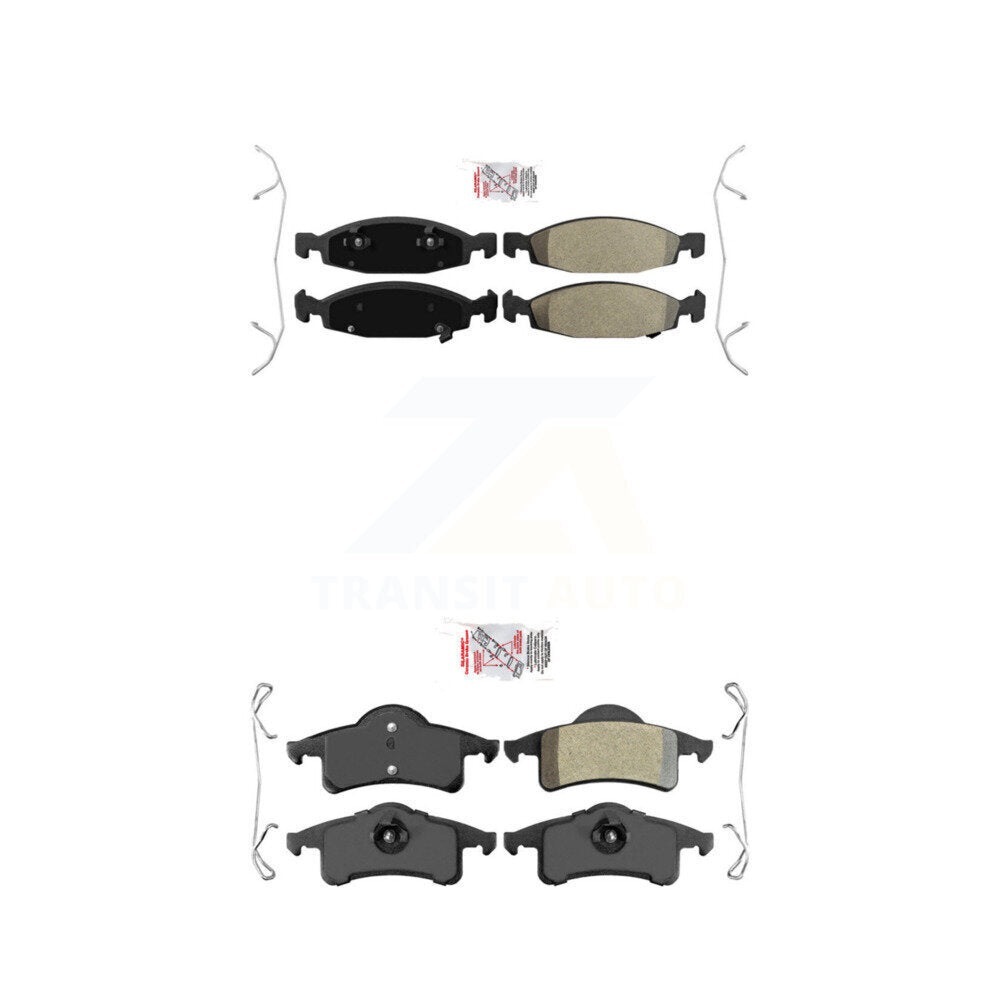 Semi-Metallic Disc Brake Pads Front Rear Kit For Jeep Grand Cherokee
